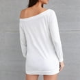 thumbnail image 4 of YYDGH Women Long Sleeve Off Shoulder Tops Casual Loose Fit Pullover Shirts Solid Color Sweatshirt White XXL, 4 of 5