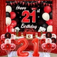 thumbnail image 4 of 21st birthday cake decoration, black and red for men and women, red and black background for 21st wedding anniversary, 4 of 6