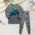 thumbnail image 2 of TOWED22 2 Piece Boys Pajamas Toddler Kids Boys Pajamas Cotton Kids Pj's Long Sleeve Sleepwear Clothes Set Outfits 6-12 Months 12-24 Months 2t 3t 4t 5t 6t 7t 8t 9t Children,Grey,9-10 Y, 2 of 9