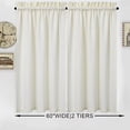 thumbnail image 6 of Shininglove Short Kitchen Curtains Light Filtering Window Covering for Kitchen, 30" x 24", Ivory, Set of 2, 6 of 6