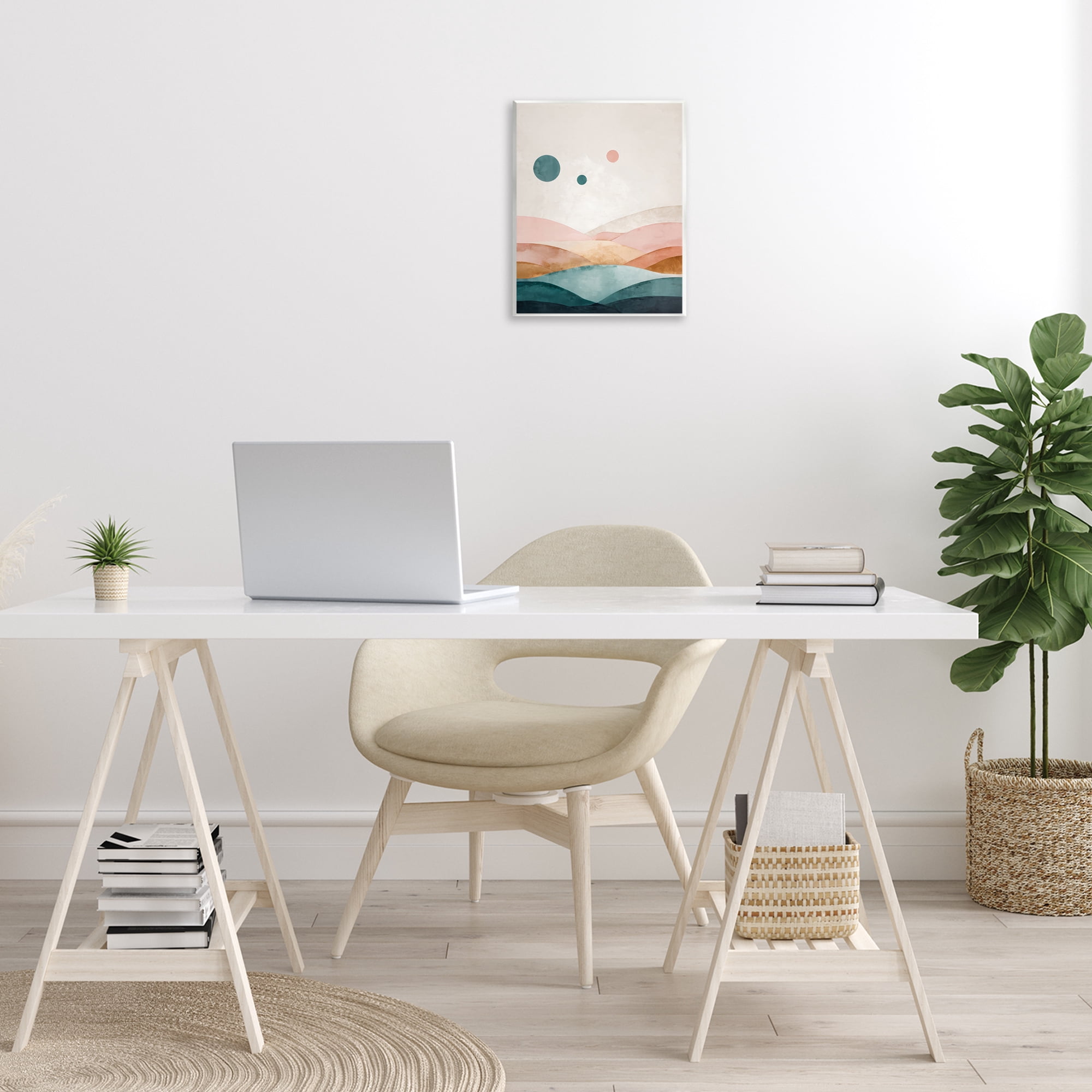 Stupell Industries Spheres Above Desert Landscape Painting Unframed Art Print Wall Art, 11 x 14