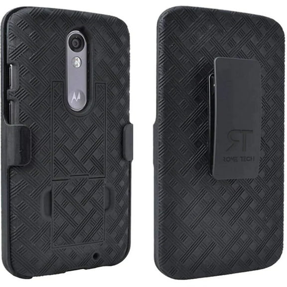 Rome Tech Holster Case for Droid Maxx 2 - Slim Heavy Duty Shell Holster Combo - Black