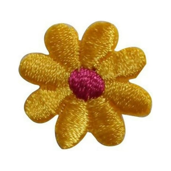 ID 6085 Lot of 3 Yellow Flower Blossom Patch Garden Embroidered Iron On Applique