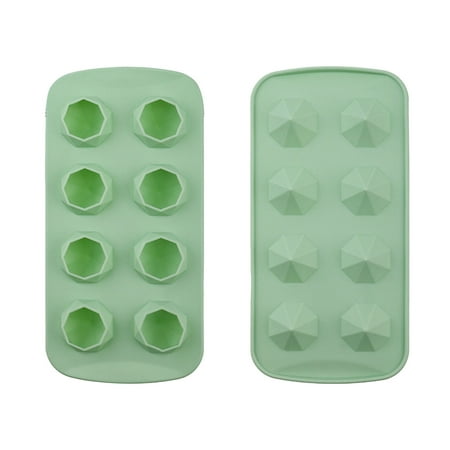 

Wiueurtly Ice Cubes Trays Silicone Easy Release Silicone & Flexible 8 Ice Cube Trays With For Freezer Stackable Ice Trays With Covers Ice Pack Ball Ice Cookie Tray with