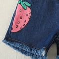 thumbnail image 6 of Kucnuzki Infant Baby Girls Summer Outfits 12-18 Months Clothes Sets Sleeveless Tank Top Strawberry Print Top Tassel Denim Shorts Sets 2pcs White, 6 of 6