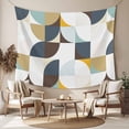 thumbnail image 2 of Brown Teal Beige Geometric Tapestry for Bedroom Wall Hanging Tapestry,Middle Century Modern Abstract Art Ceiling Backdrop Tapestries Poster Blanket Wall Decor for Teens Room Living Room 55" x 73", 2 of 8