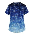 thumbnail image 3 of LHVUOA Women's Christmas Scrubs Top Print Short Sleeve V Neck Working Uniform with pockets, 3 of 3
