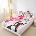 thumbnail image 4 of Homewish Kawaii Dalmatian Dog Queen Sheet Sets, Love Heart Balloon Flat Sheet, Romantic Valentine's Day Queen Fitted Sheet, Microfiber Bedroom Decor, 4pcs, 4 of 7