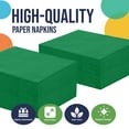 thumbnail image 3 of Crown Display Emerald Green Luncheon & Dinner Disposable Paper Napkins, 100 Count, 3 of 8