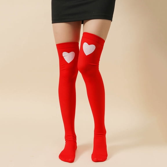 Red Socks Women Girls Valentine's Day Socks Heart Love Prints Socks Party Costume Accessories