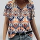 thumbnail image 4 of Camiseta de Manga Corta de la Mujer con Cuello en V Causal, Camiseta de Estante de Imitación de Moda de Verano, 4 of 5