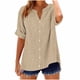 thumbnail image 1 of Camisetas Casuales de Manga Corta con Cuello en V Impreso Botón de Verano Suelto Y de Moda, 1 of 5