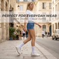 thumbnail image 6 of Kinyoki Crew Socks for Women, Thin Cotton Casual Soft Aesthetic Womens Socks 5 Pairs, 6 of 6