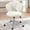 White, variant on M optimized Office Chair Computer Desk Chair with Semi-wrapped Backrest Adjustable Height Swivel Chair Fuzzy Sherpa Dressing Chair for Home Office