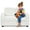White, variant on Gymax 2-Seat Kids Sofa Toddler Sofa Couch w/ Soft Teddy Fleece Upholstery Grey