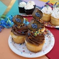 thumbnail image 3 of Geometric Triceratops Dinosaur Aztec Mayan Style Cupcake Picks Toppers Decoration Set of 6, 3 of 6