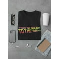 thumbnail image 3 of "Take Me Back To The 80's" Across Chest Red And Yellow Quote Men Black T-Shirt, Male x-Large, 3 of 4