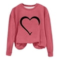 thumbnail image 2 of Qiopertar Mode Femmes T-Shirt à Manches Longues Col Rond Imprimé Chandail en Molleton Blouse Hauts Offres de la Semaine Liquidation à Moins de 5$ jusqu'à 90 % de Réduction, 2 of 4