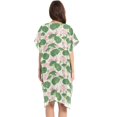 thumbnail image 2 of Beach Vacation Clothes Kimono Cardigan Loose Swimsuit Cover Up for Women Lotus Flower with Leaf M, 2 of 6