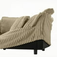 thumbnail image 3 of Modern U-Shaped Sectional Sofa with French Edges, 3-Seater Camel Fabric Deep Seat, 3 of 24