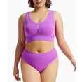 thumbnail image 3 of GlTpooo Women's Two Piece Plus Size Breathable Cool Liftup Air Bras With Slim Fit Seamless Thongs Sport Workout Active Set Purple S, 3 of 3