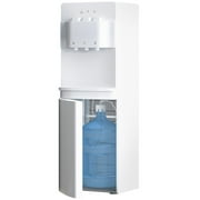DISHUP Bottom Loading Water Dispenser, Hot/Room/Cold Water Cooler, 3-5 Gallon Bottles, Ideal for Home/Office, White
