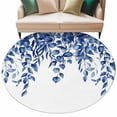 thumbnail image 2 of Round Area Rug 5 Ft, Blue Eucalyptus Washable Non-Slip Circle Carpet for Living Room/Bedroom, Weeping Botanical Watercolor Low-Profile Runner Mats Collection Rugs for Indoor, 2 of 7