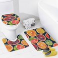 thumbnail image 4 of Colorful Orange Fruit Slices 4 Piece Bathroom Rug Set with Shower Curtain Bathroom Decor Set with Non-Slip Rugs Toilet Lid Cover And Bath Mat Yummy Lemons Waterproof Shower Curtain for Bathtub Decor, 4 of 8