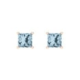 thumbnail image 3 of Clara Pucci 0.5Ct Natural Swiss Blue Topaz Princess Cut VVS1 Screw Back Stud 18k Solid hypoallergenic Gold Designer Earrings For December, 3 of 7