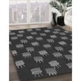 thumbnail image 3 of Ahgly Company Machine Washable Indoor Round Transitional Charcoal Black Area Rugs, 4' Round, 3 of 7
