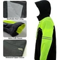 thumbnail image 3 of VIKAMAKA Motorcycle Men's Rain Suit for Men,Waterproof Breathable Lightweight Hooded Reflective Rain Gear for Cycling Fishing (Fluo&Black, X-Large), 3 of 7