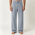thumbnail image 6 of HOMADLES Men's Loose Fit Jeans Straight Leg Stretch Soft Casual Pants Side Pocket Fashion Pants Light Blue Size 2XL, 6 of 7