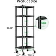 thumbnail image 2 of PXRACK 5-Tier Kitchen Storage Shelves, Adjustable Metal Shelves for Storage Pantry Shelves with Rolling Wheels, Storage Rack Shelving Unit Organizer for Bedroom Laundry Closet, 2 of 8