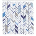 thumbnail image 3 of Ambesonne Tribal Shower Curtain, Boho Zigzag Sketchy Line, 69"Wx70"L, Violet Blue White, 3 of 3