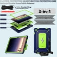 thumbnail image 3 of Case for Samsung Galaxy Tab A9+ 11.0" 2023 SM-X210 / SM-X215 / SM-X216 with Nylon Shoulder Strap, 3 in 1 Hybrid Heavy Duty Shockproof Silicone PC Tablet Cover with Kickstand Case, Navyblueolivine, 3 of 8
