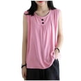thumbnail image 2 of Xuyuer Womens Tank Tops Summer Spring Sleeveless Casual Cute Basic Trendy Loose Flowy Beach Shirt Vacation Outfits 2026 Scoop Neck Button Pullover Casual Loose Fit Dressy Tunic Tops, 2 of 5