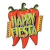 Club Pack of 24 Red, Green and Yellow "Happy Fiesta" Red Chili Pepper Cutout Party Decorations 17"