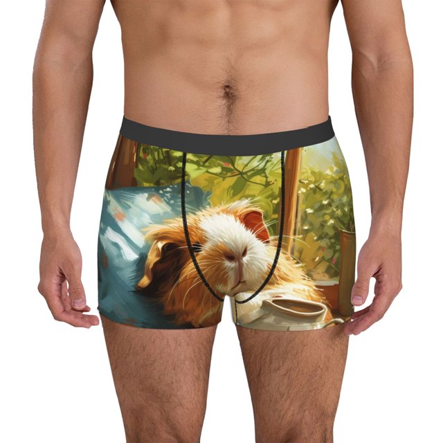 Fotbe Lazy Home Style Guinea Pig Calzoncillos Tipo Boxer con Bolsa de Soporte Total para Hombre, X-Temp Fresco, Transpirable y de Secado Rápido-XX-Large