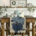 thumbnail image 4 of Sm:)e Blue Pumpkin Fall Table Runner 13x72 Inch, Thanksgiving Decorations for Kitchen Dinning Home Party, 4 of 7
