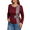 Red, variant on Women's Plus-Size Casual Daily Crew Neck Long Sleeve Fall Slim-Fitting Workmanship Stitching Bow Top 1X-4X