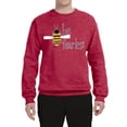 thumbnail image 2 of Be Fearless Buzzing Bee Pop Culture Unisex Crewneck Graphic Sweatshirt, Vintage Heather Red, 2XL, 2 of 3