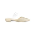 thumbnail image 7 of BLISSFUL STEP Women's Glitter Clear Strap Flat Mules Shoes Gold 5, 7 of 7
