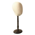thumbnail image 2 of Cabeza de bloque de lona con soporte para hacer peluca Cabeza de maniquí Cubierta de lona resistente Negro alto Yuyangstore cabeza de maniquí con soporte, 2 of 8