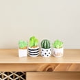 thumbnail image 4 of 12 suculentas artificiales en macetas: adornos realistas de cactus para escritorio, minidecoración verde para oficina, estantería, casa de muñecas, jardín y terrario., 4 of 5