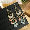 thumbnail image 3 of Eosunjian Women Earrings Ethnic Style Decorative Moon Shape Long-lasting Lady Earrings for Daily Wear Black, 3 of 13