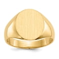 thumbnail image 1 of Solid 14k Yellow Gold 13.0x12mm Open Back Men's Engravable Monogram Signet Ring Band Size 8, 1 of 6