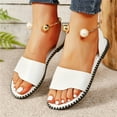 thumbnail image 3 of Dakaela Women's Flat Sandals Comfortable Dressy Summer Shoes Ankle Strap Footbed Slides Flip Flops, 3 of 7