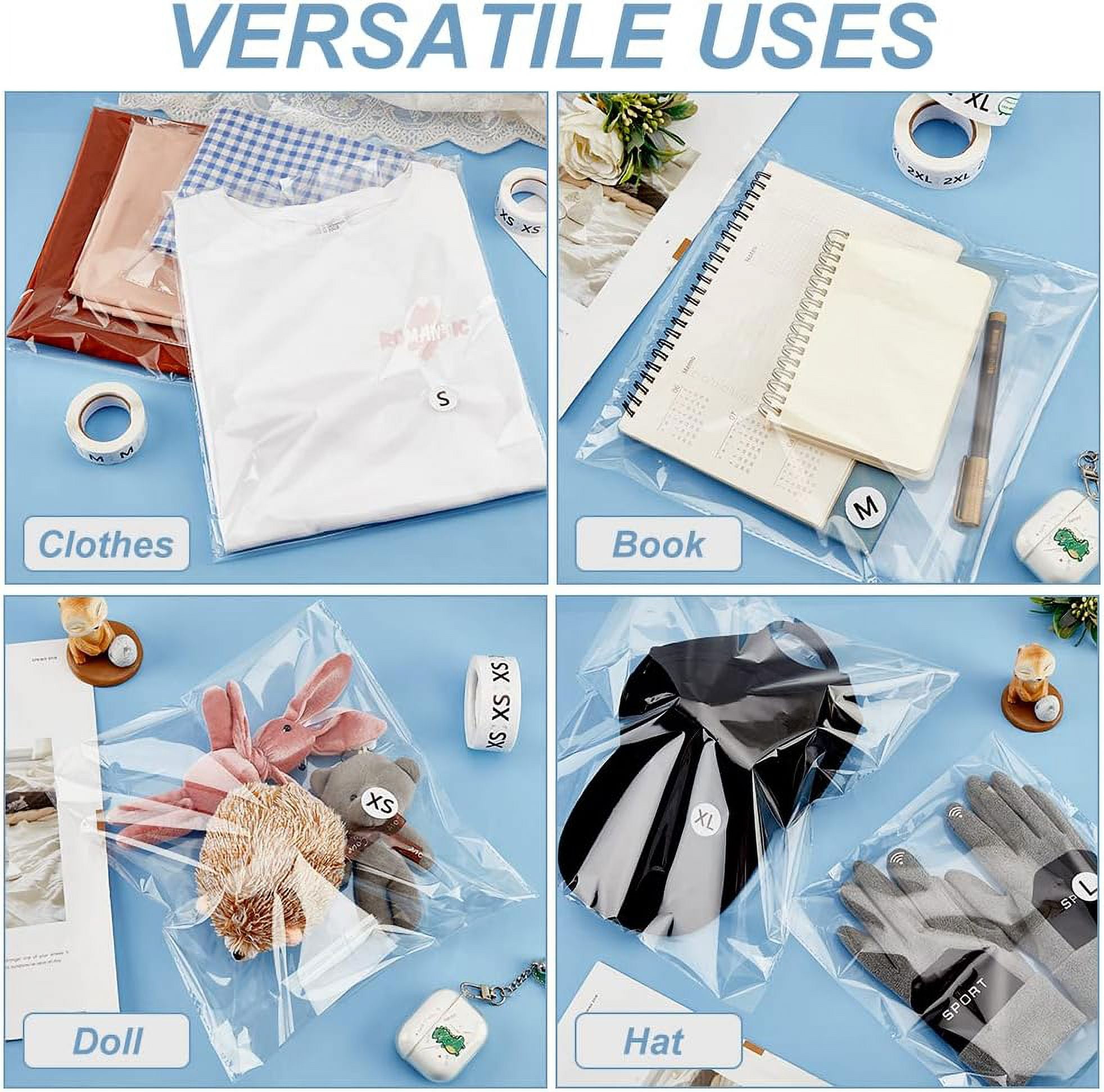 3500Pcs 1 Inch Clothing Size Stickers Labels 7 Size Round Self Adhesive Size Labels Stickers with 100pcs Self Sealing Bags for Clothing T Shirts Skirt Retail Packaging XS S M L XL XXL XXXL