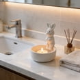 thumbnail image 3 of Ceramic Candlestick for Home Decor Easter Tabletop Ornament 3.46 in H White, 3 of 6