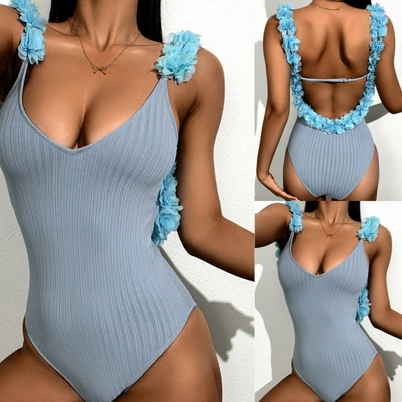 SDJMa Bikini Set Bandage Solid Brazilian Swimwear Women's sexy high waisted open back bikini swimsuit